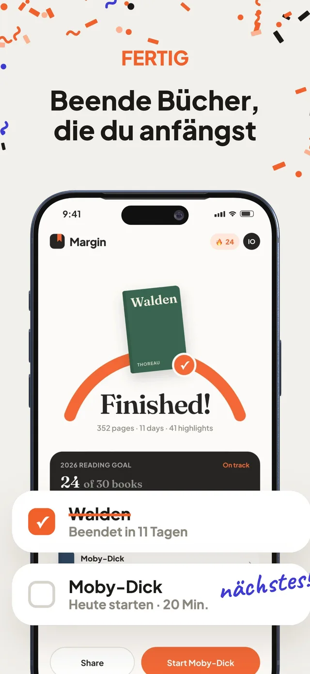 Margin App Store screenshot localized into German